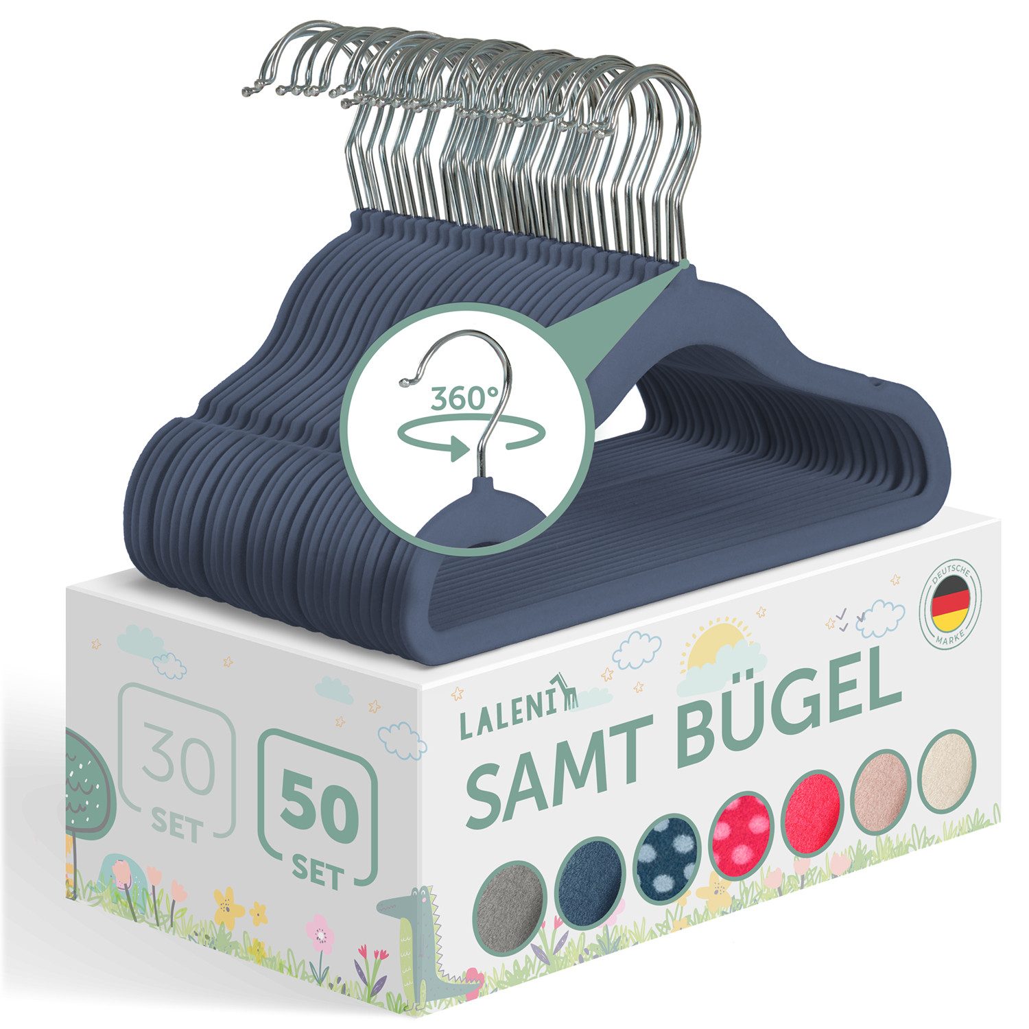 Laleni Kleiderbügel für Kinder mit Samtbezug günstig online kaufen