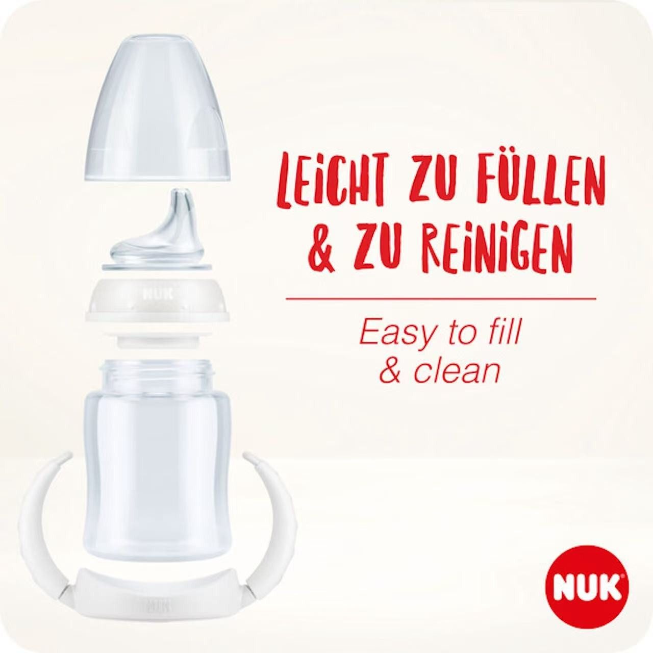 NUK Babyflasche NUK Disney Babytrinklernbecher mit Babyflasche 2M 300ml Vorteilset