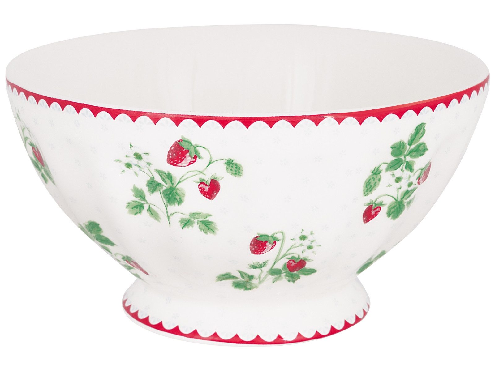 Greengate Müslischale Berry French Bowl xlarge white 13,5cm, Steingut, (Müslischalen)