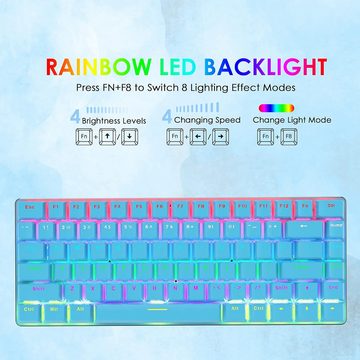 CROSS ZEBRA Regenbogen Hintergrundbeleuchtung Gaming-Tastatur (Anti-Ghosting-Technologie,Hochwertige Materialien maximale Präzision)
