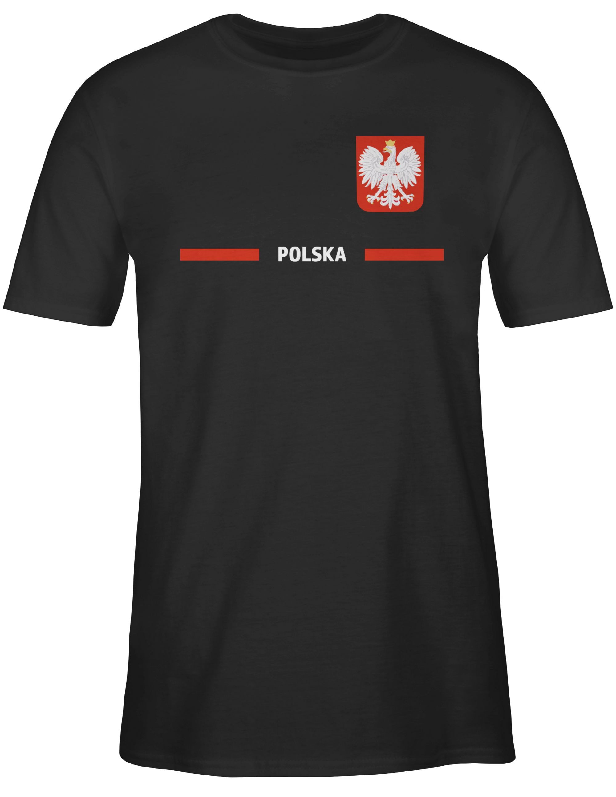 T-Shirt Polen Trikot Wappen, Polska mit Stolz, Polnisches Fan-Motiv
