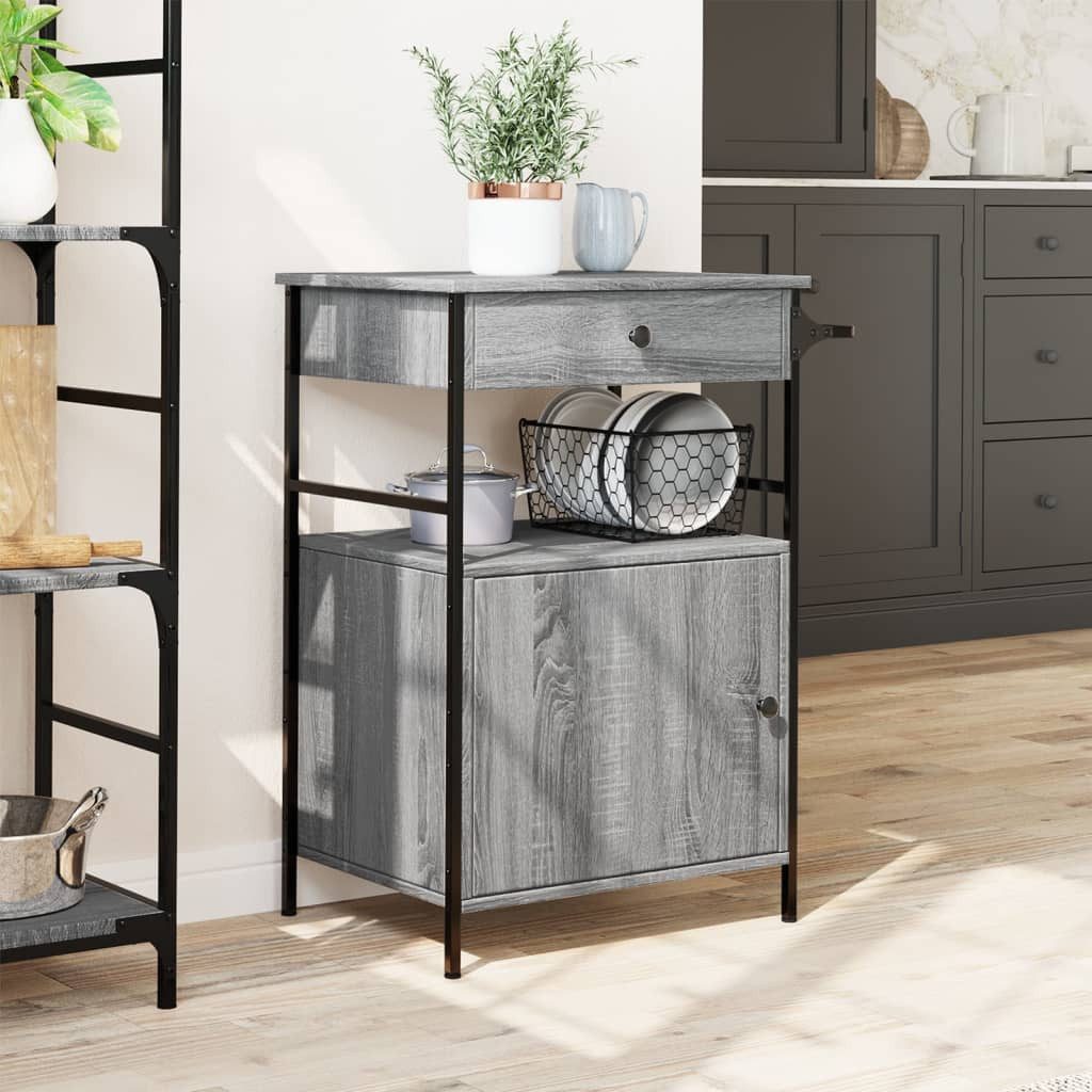vidaXL Küchenwagen Küchenwagen Grau Sonoma 56x43x89,5 günstig online kaufen