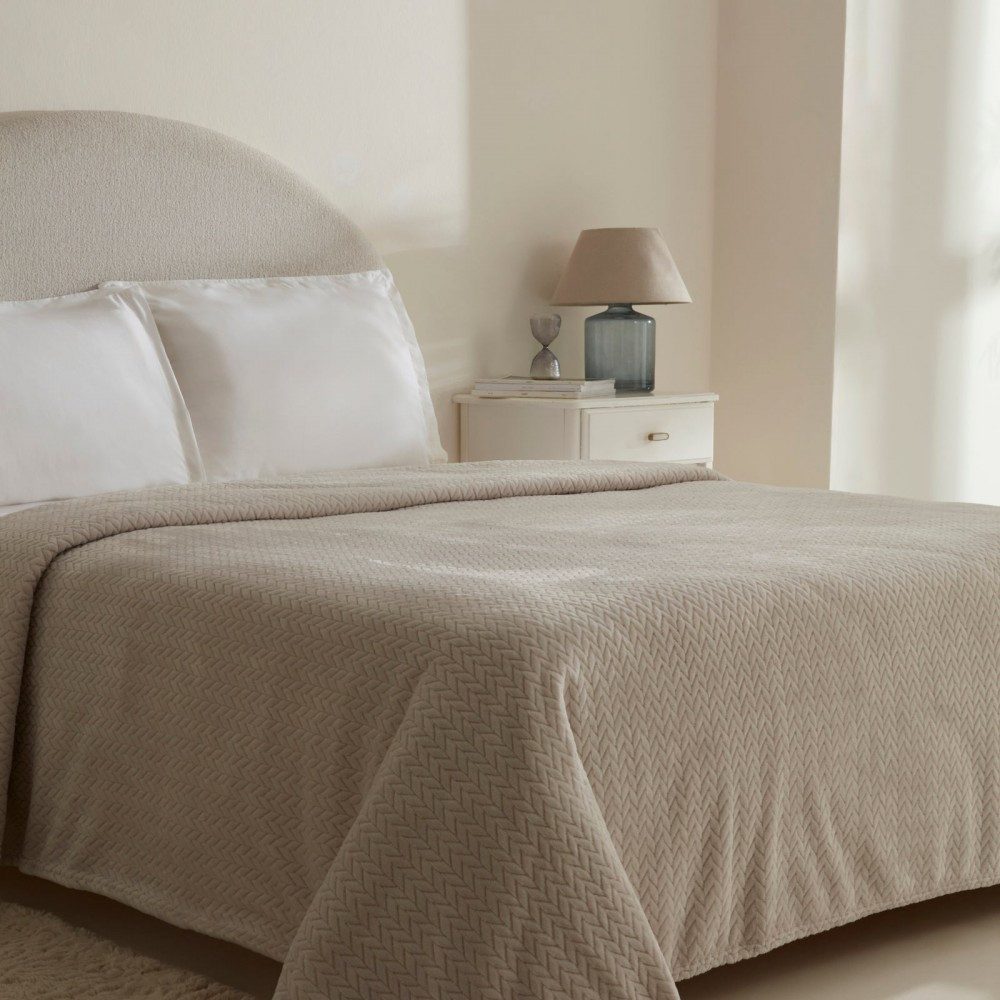 Karaca Tagesdecke Karaca Leaves Graue Doppelbettdecke Bettdecke Tagesdecke günstig online kaufen