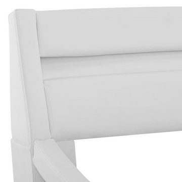 vidaXL Bett Bettgestell mit LED Weiß Kunstleder 90x200 cm