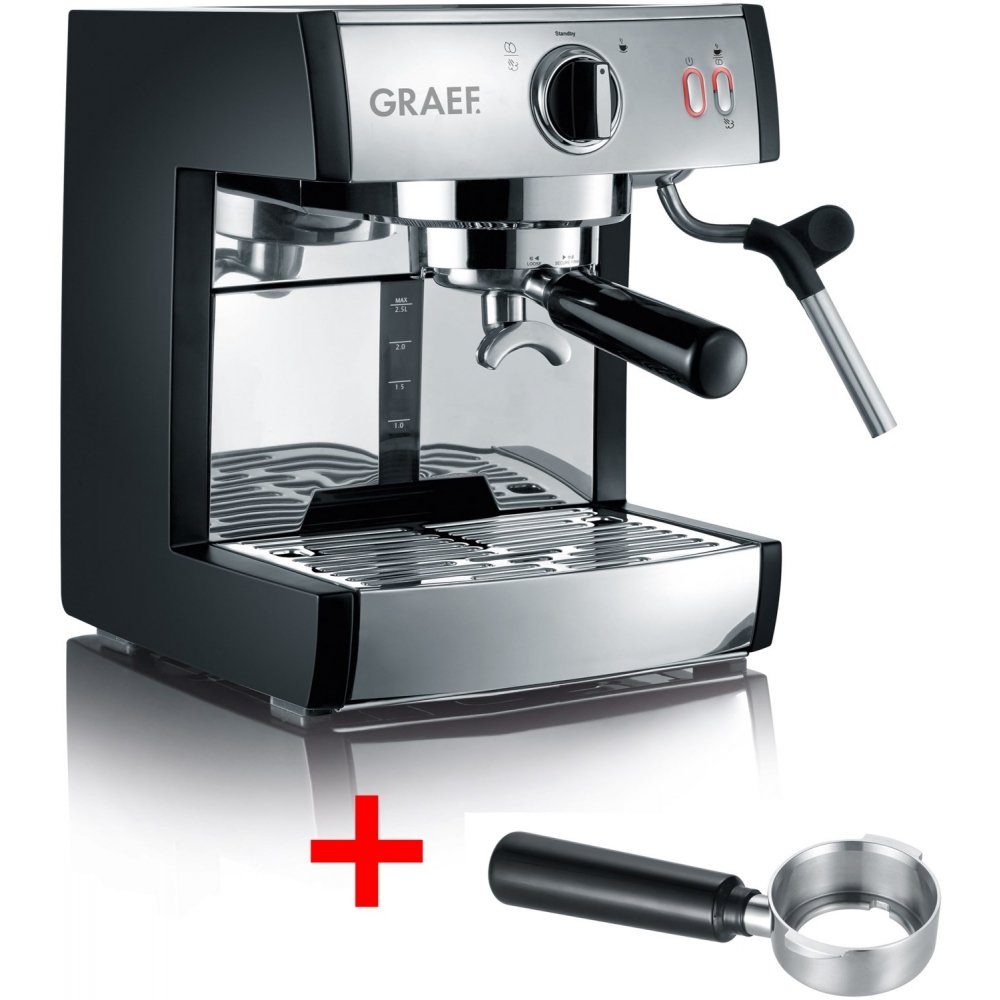 Graef Siebträgermaschine Pivalla ES 702 - Espressomaschine & Siebträger -  edelstahl/schwarz, Für Cappuccino, Espresso und Kaffee