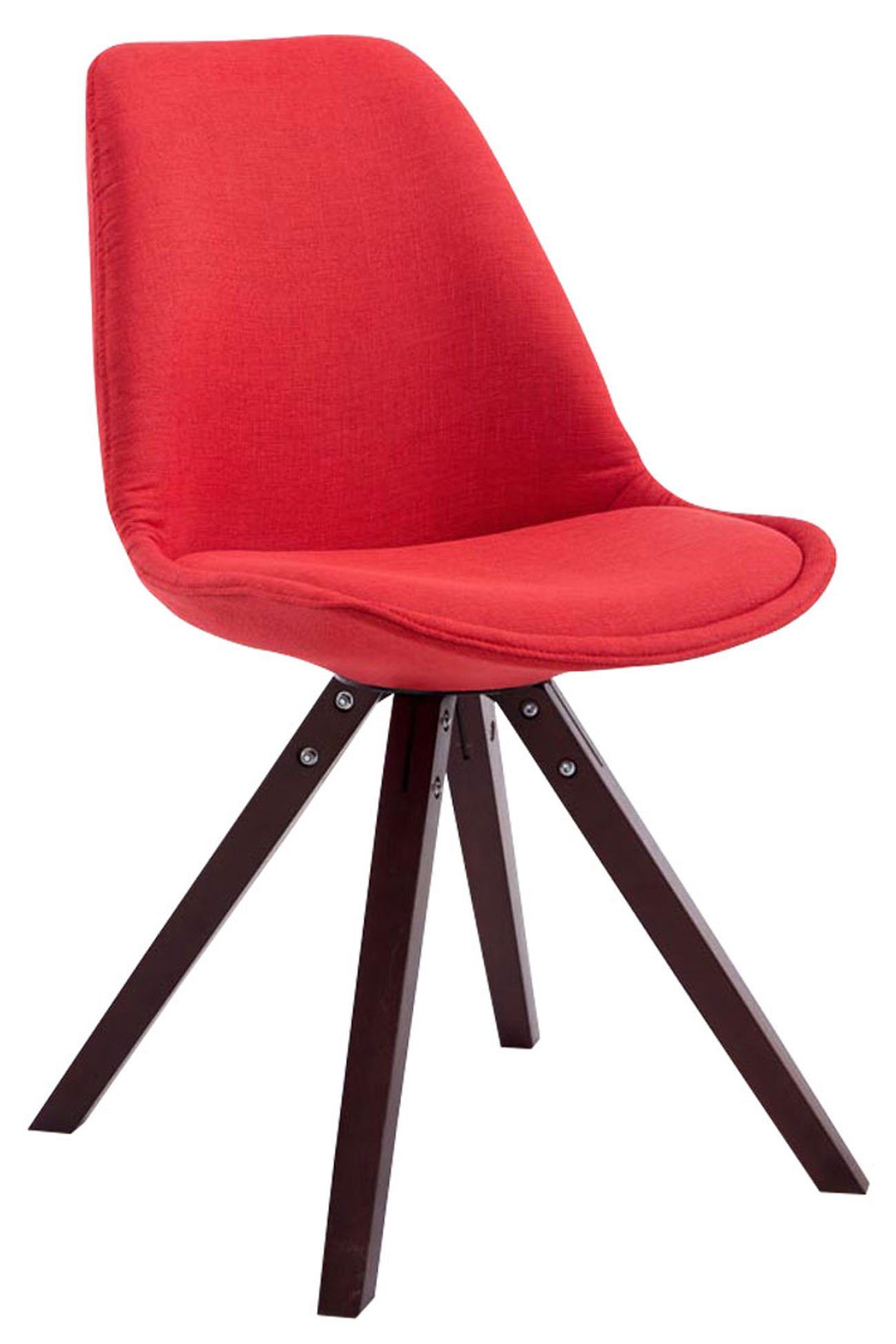 Konferenzstuhl Sitzfläche rot Cappuccino Gestell: - Toulon Sitzfläche: hochwertig gepolsterter mit TPFLiving square - Buchenholz Esszimmerstuhl Besucherstuhl - (Küchenstuhl Stoff Wohnzimmerstuhl), -
