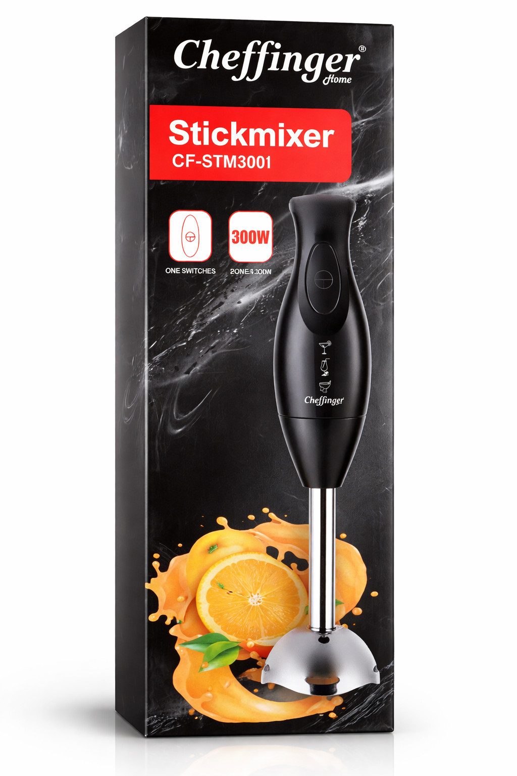COFI 1453 Stabmixer Edelstahl 300W Stabmixer Pürierstab Handmixer Zerkleinerer Rührgerät