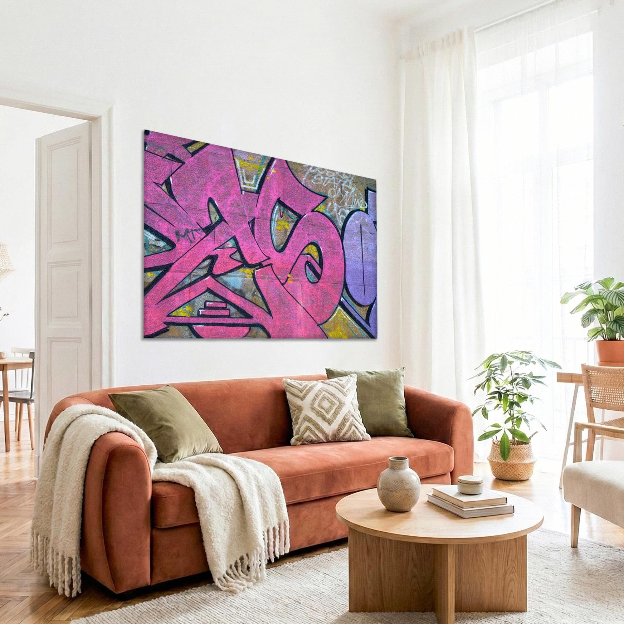 framed concept Leinwandbild Akustikbild auf Leinwand (Canvas) HD-Eco-Solvent-Druck, (Schallabsorbierend Holzrahmen 60×40 cm 90×60 cm 120×80 cm), Geräuschdämmendes Bild für Büro, Wohnzimmer & Konferenzraum