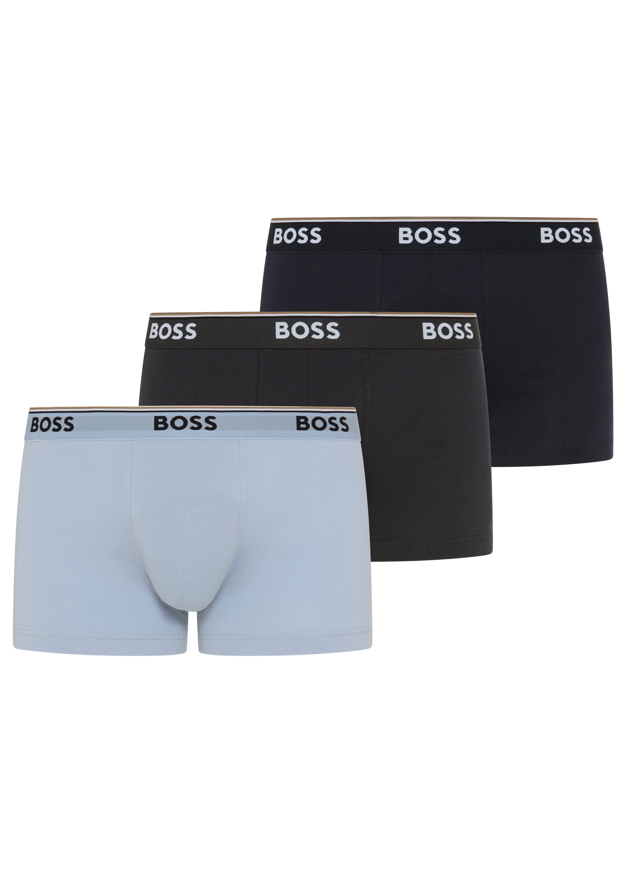 BOSS Trunk (Packung, 3-St) aus Stretch-Baumwolle mit Logo-Bund, mittlere Bundhöhe