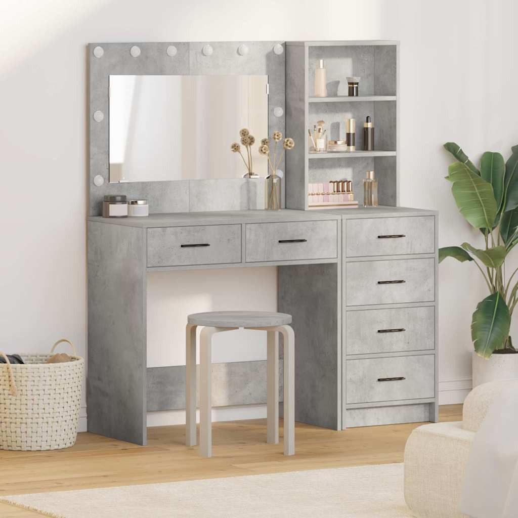 vidaXL Schminktisch Schminktisch 2 Stk. Grau 78,5 x 41 x 135 cm Holzwerkstoff (2-St)