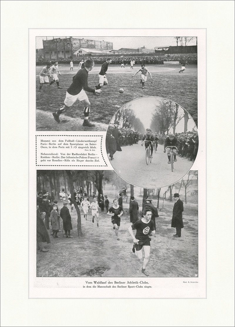 Kunstdruck Vom Waldlauf des Berliner Athletik-Clubs Fußball Radfahren F_Vintage 0