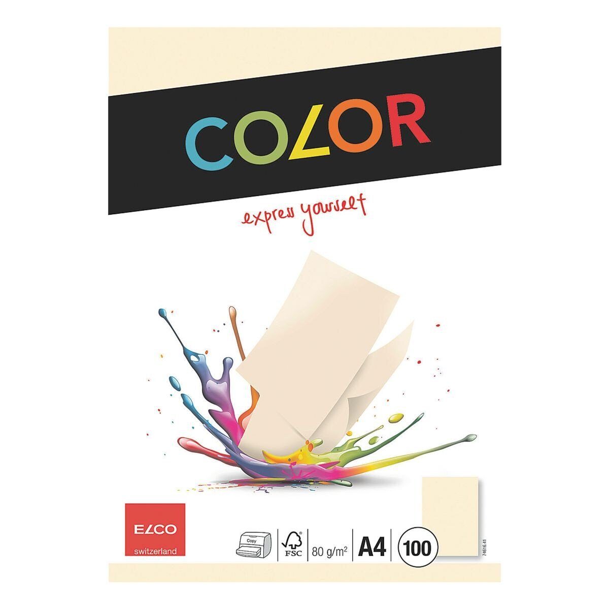 ELCO Briefpapier COLOR, hellchamois, Format A4, 80 g/m², 100 Blatt