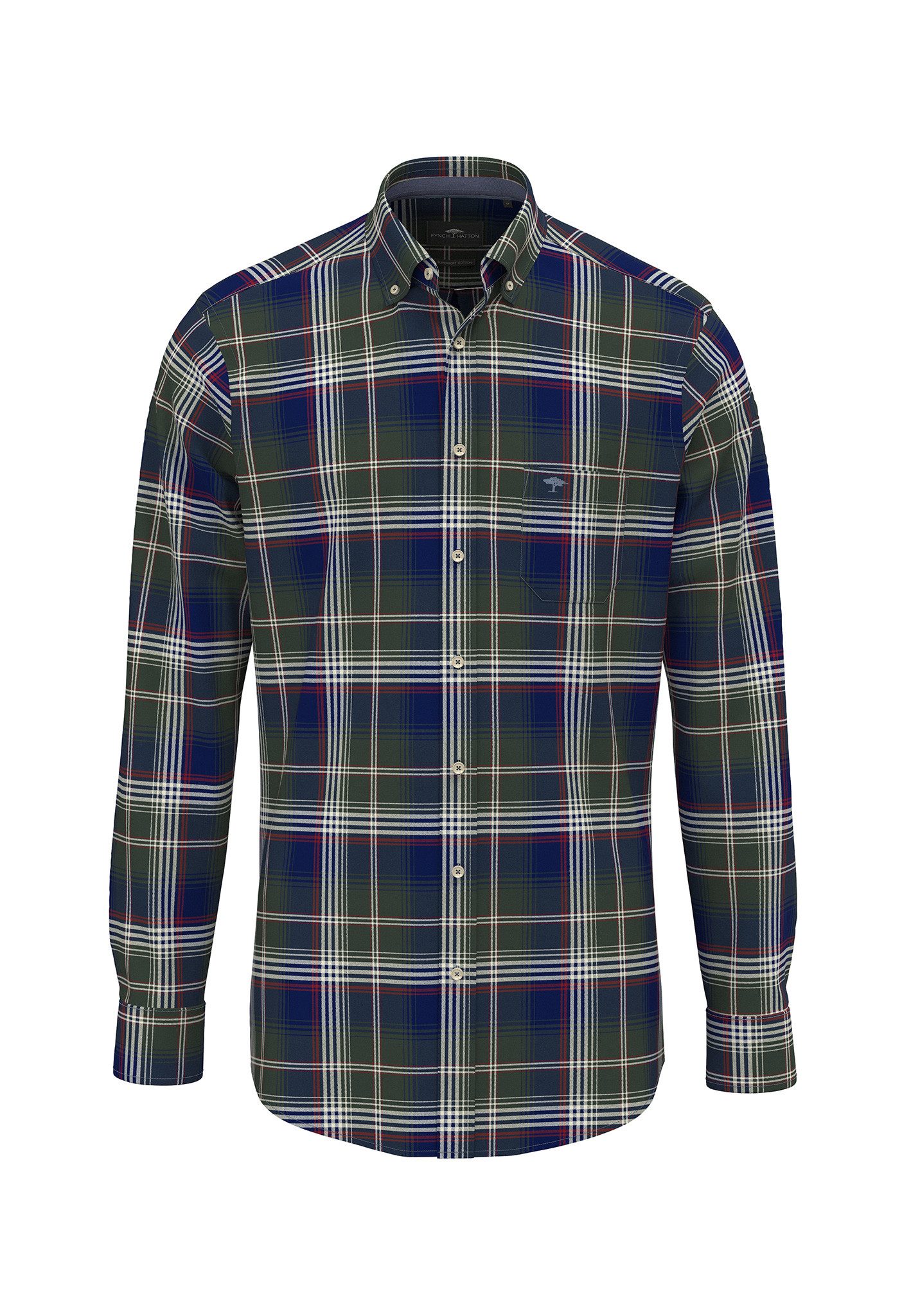 FYNCH-HATTON Langarmhemd mit Logo Stickerei