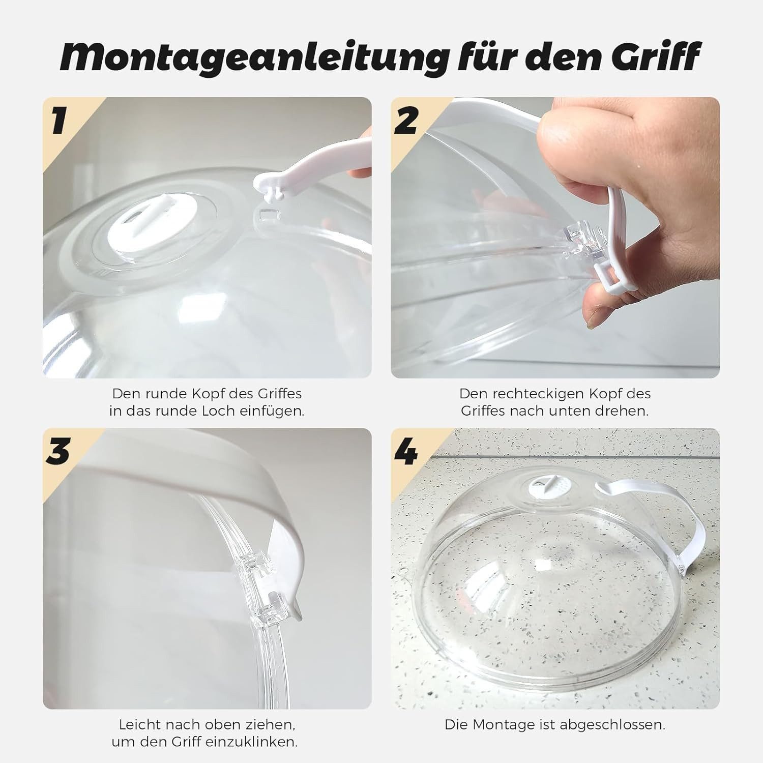 FELIXLEO Frischhaltedose Mikrowellenabdeckung BPA Frei 200°C Hitzebeständig Griff, (1-tlg) – Bild 5 von 5