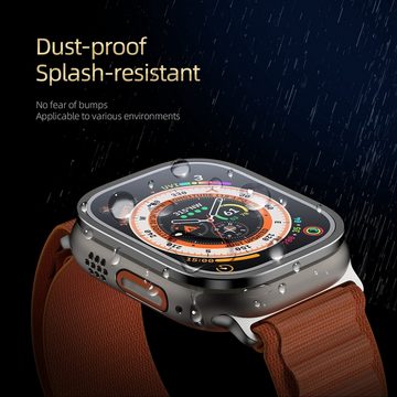Wigento Smartwatch-Hülle Für Apple Watch Ultra 1 + 2 49mm Aluminiumlegierung Hülle + Hart Glas