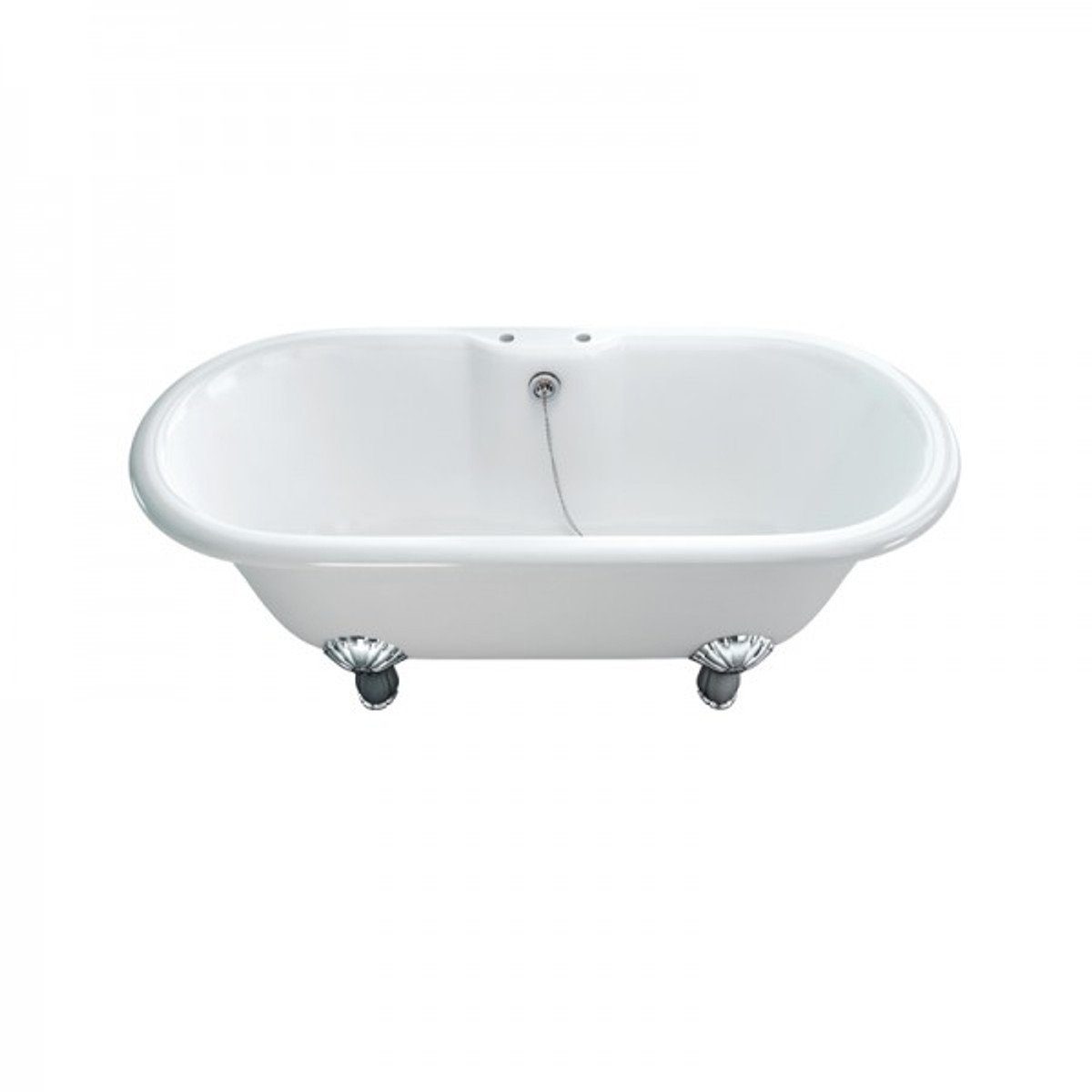 Thumbnail - Casa Padrino Badewanne Jugendstil Badewanne Naturstein freistehend 1700mm BBlan Weiß - Freistehende Retro Antik Badewann...