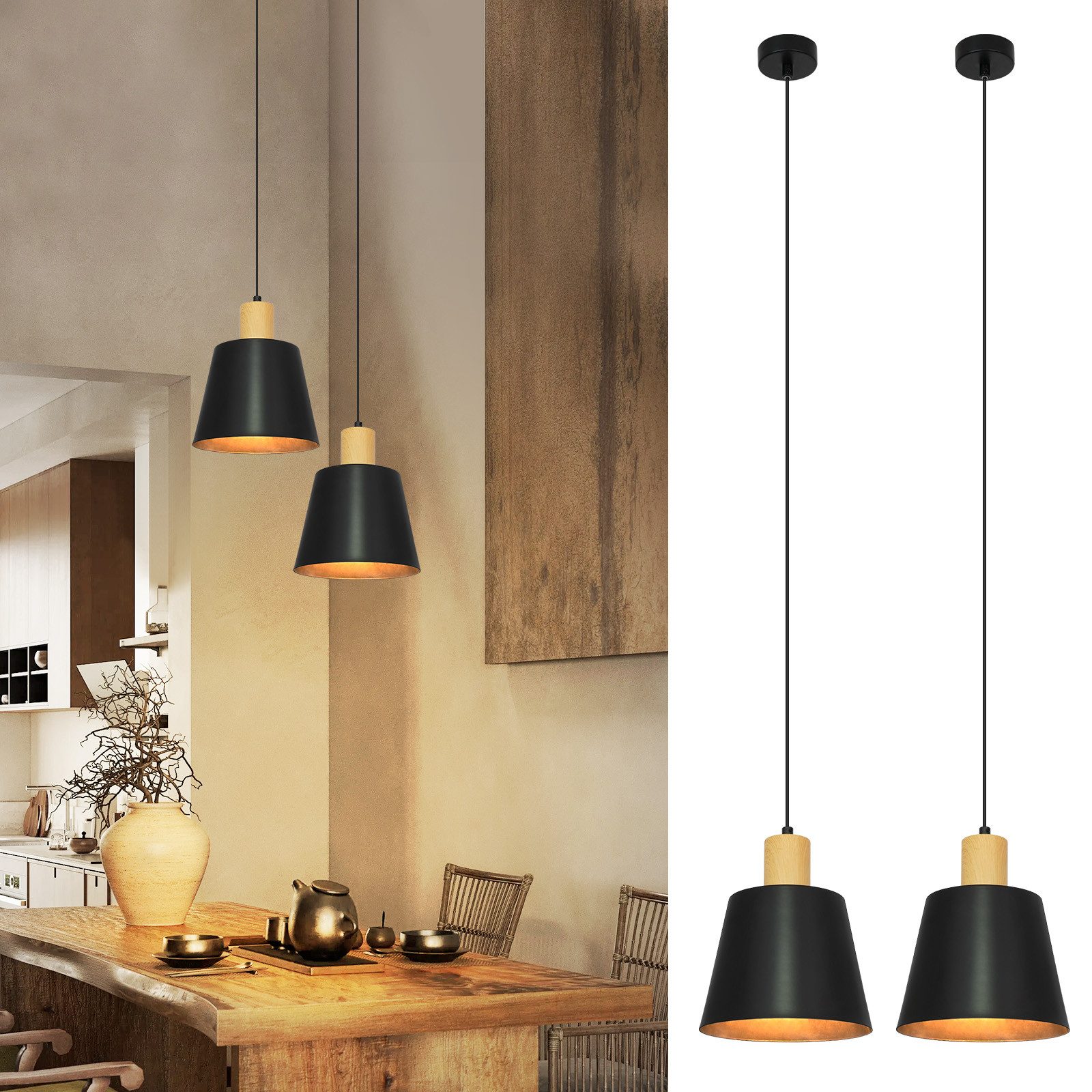Nettlife Pendelleuchte Vintage Esszimmer 2x E27 günstig online kaufen