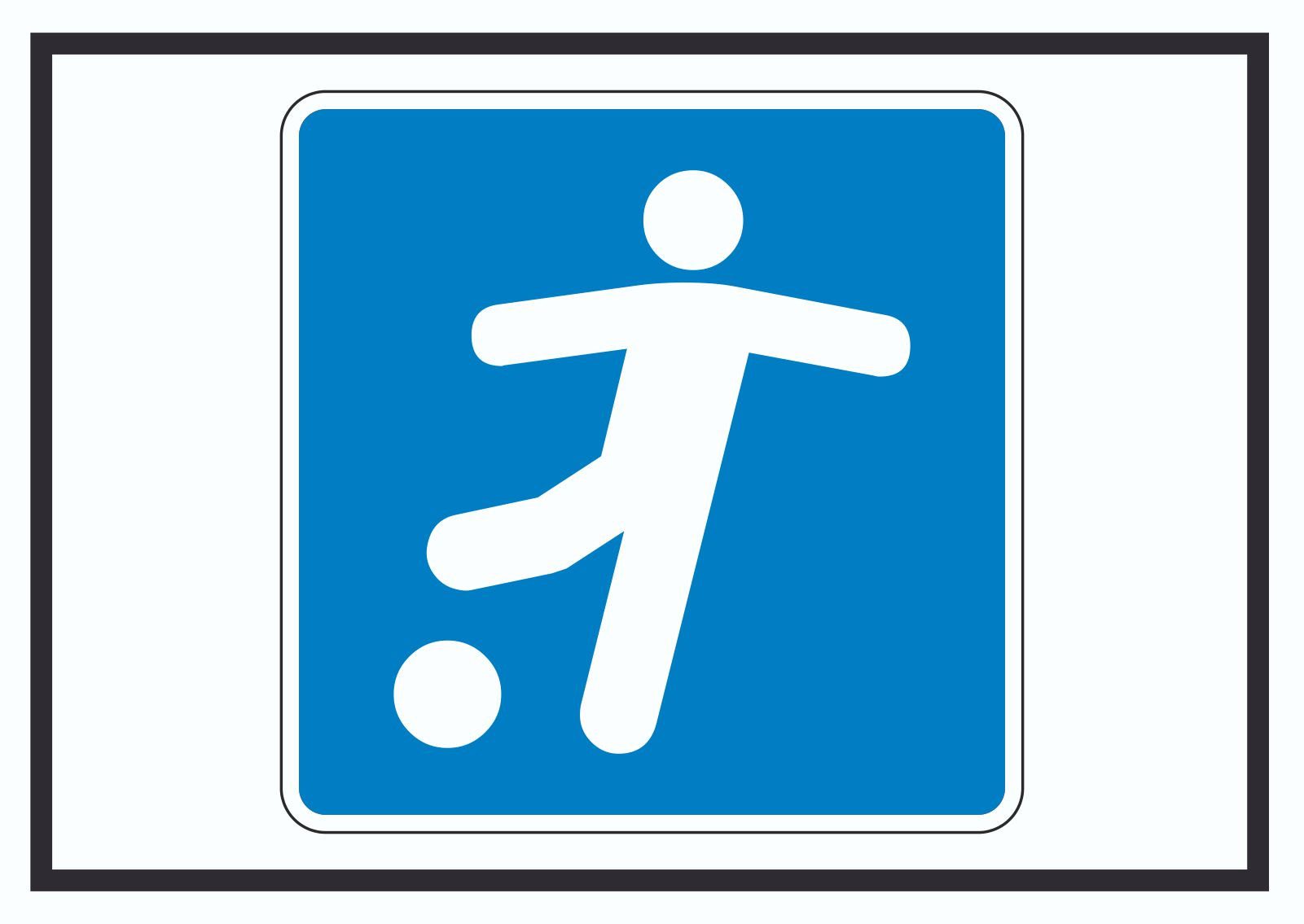 HB-Druck Hinweisschild Fußballplatz Schild mit Symbol, wetterfest, stabil, UV-beständig, kratzfest