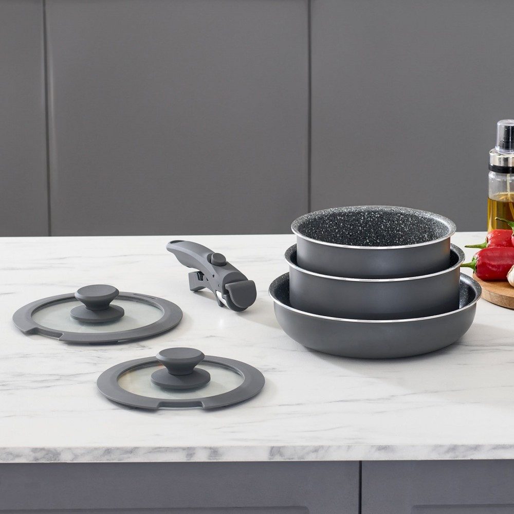 Karaca Topf-Set Karaca Comfort Keramik Kochgeschirrset, 6-teilig, PFAS-frei, Schwarz