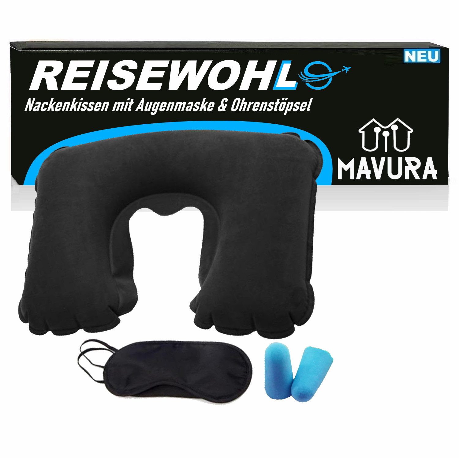 MAVURA Nackenkissen REISEWOHL Reise-Nackenkissen-Set mit Augenmaske günstig online kaufen