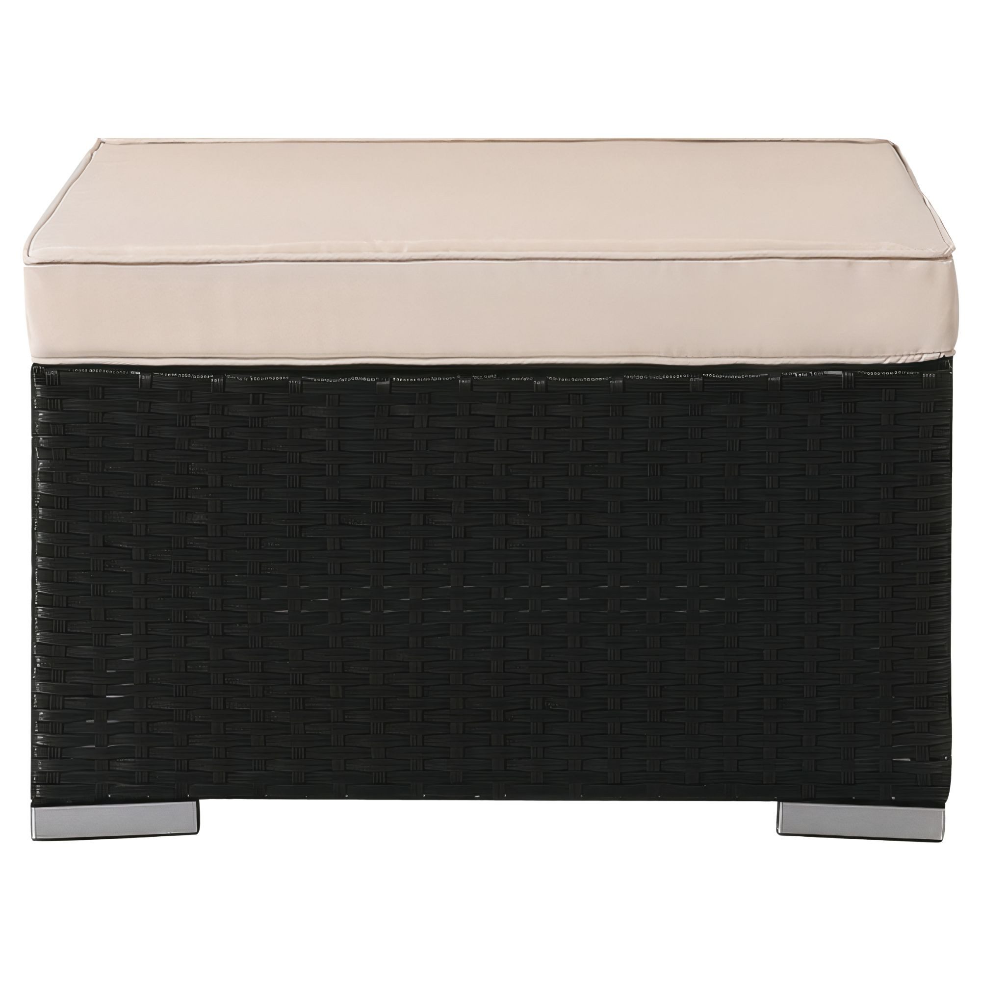 Arebos Hocker Inkl. Sitzkissen, Wetterbeständiger Garten-Hocker, 75 x 75 x 45 cm, Leichtes, witterungsbeständiges, rostfreies Aluminiumgestell