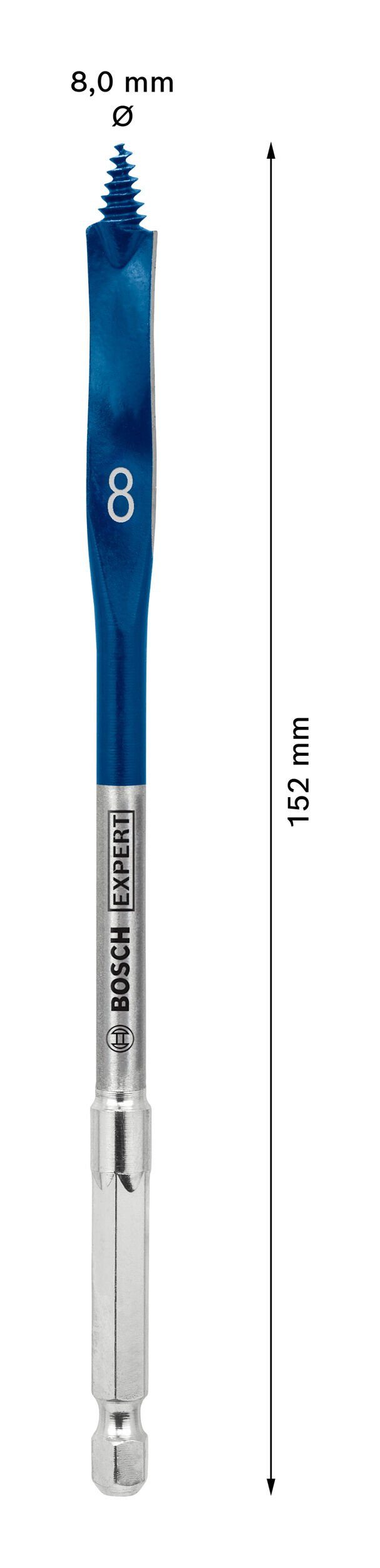 Accessories SelfCut - Expert 152 Speed, Flachfräsbohrer mm Holzbohrer Bosch 8 x Sechskant BOSCH