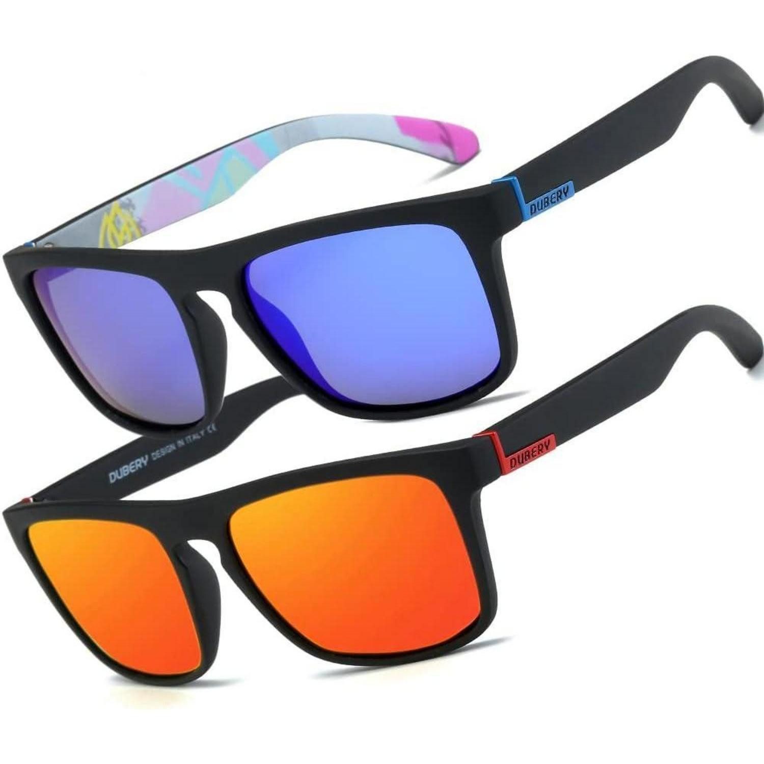 Retrosonnenbrille Sonnenbrille Polarisierte UV400 Herren Damen Retro Tiefblau rot