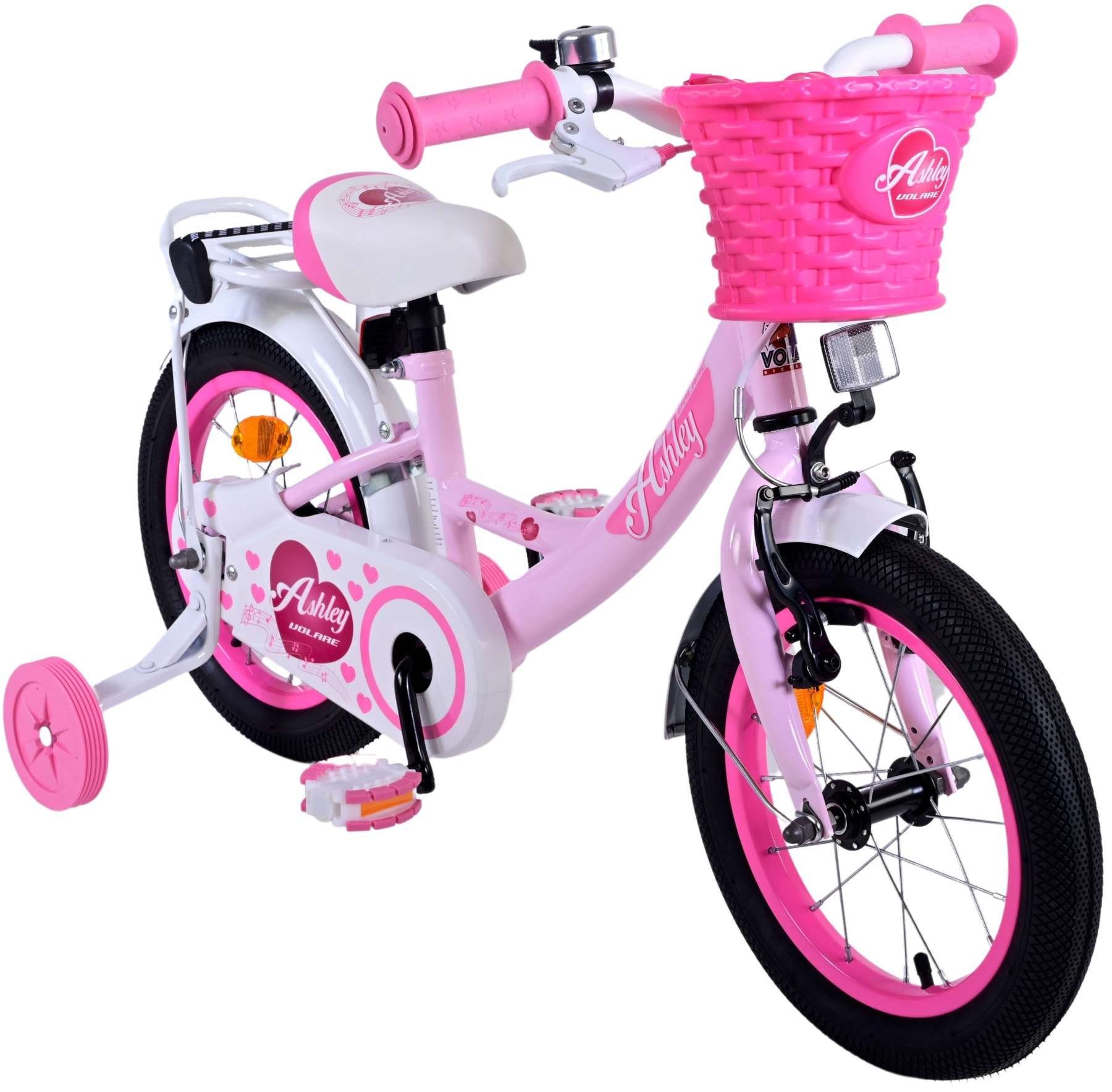 Volare Kinderfahrrad Ashley mit Rücktrittbremse in verschiedenen Größen und Farben, bis 60 kg, 85% zusammengebaut, Luftbereifung, einstellbare Lenkerhöhe