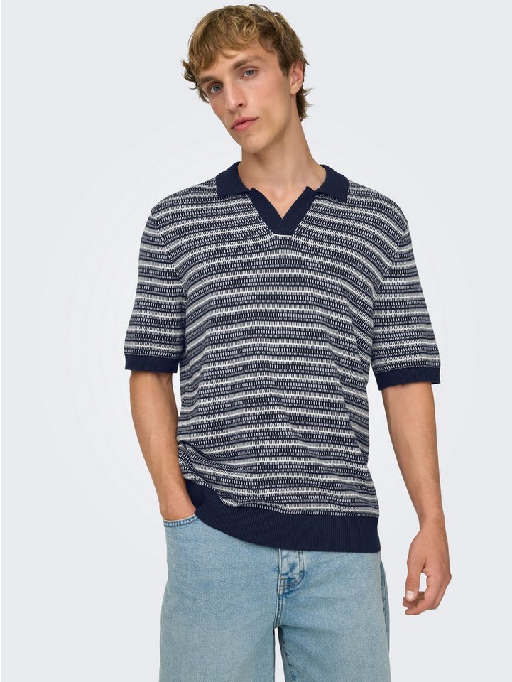 ONLY & SONS Polokragenpullover ONSTILO REG SS SPLIT NECK KNIT NOOS Baumwolle, regular fit