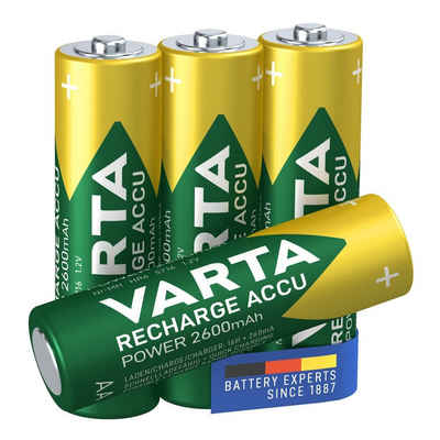VARTA Ready2use wiederaufladbare Batterien, HR06 (1,2 V, 4 St), Ni-MH; [ Mignon / AA / R06 ] 2600 mAh; Ready To Use Technologie