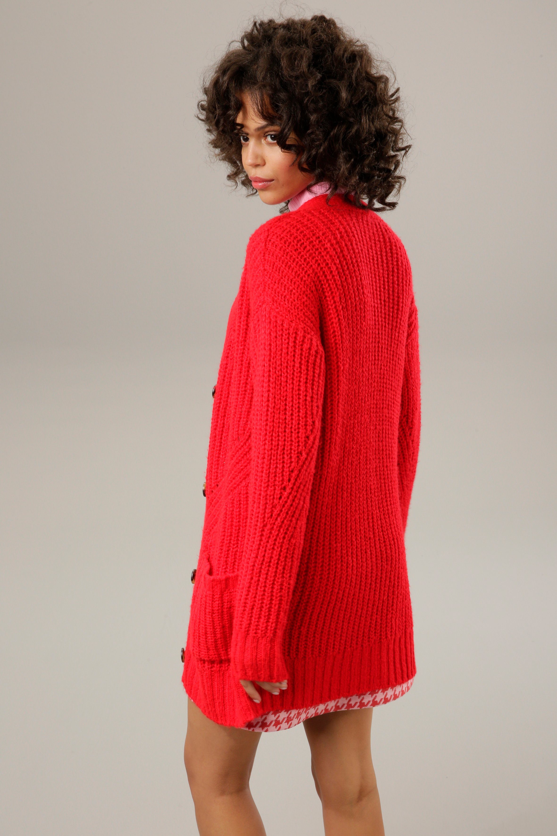 Aniston CASUAL Strickjacke mit kunstvollem Strickmuster günstig online kaufen