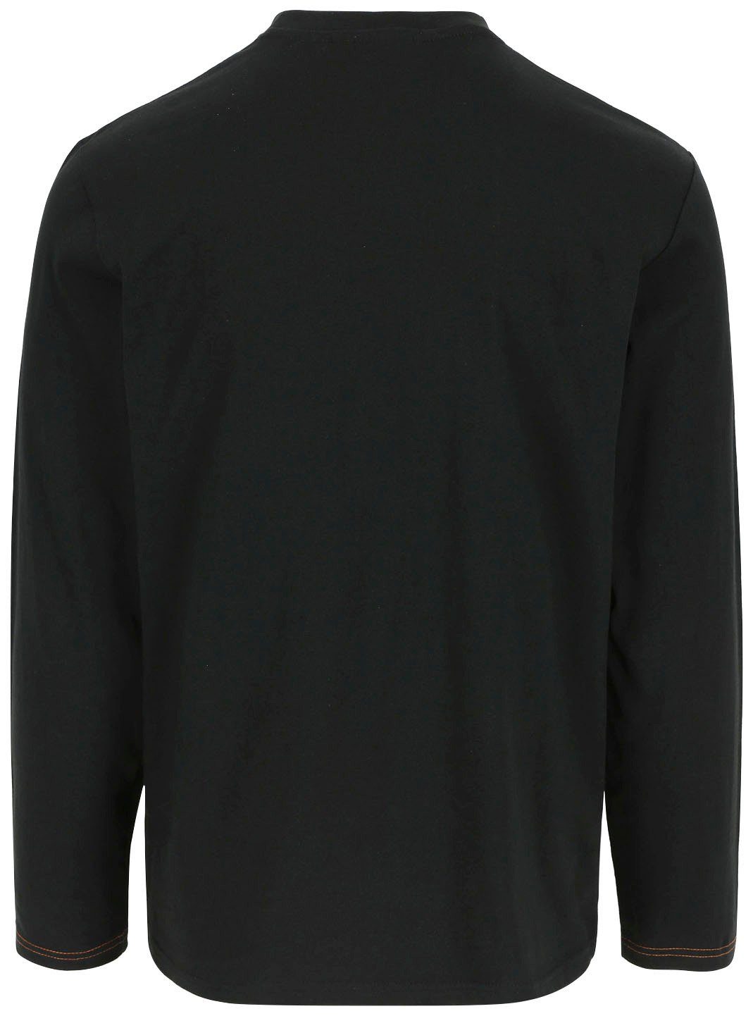 langärmlig Tragegefühl, vorgeschrumpfte Noet Herock Basic schwarz angenehmes Langarmshirt Baumwolle, t-shirt % 100