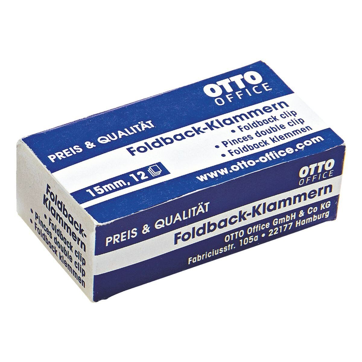 Otto Office Büroklammer, Klemmbreite 15 mm / Klemmstärke 5 mm, 12 Stück