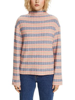 Esprit Langarmshirt Weich aufgerautes Longsleeve mit Streifen (1-tlg)