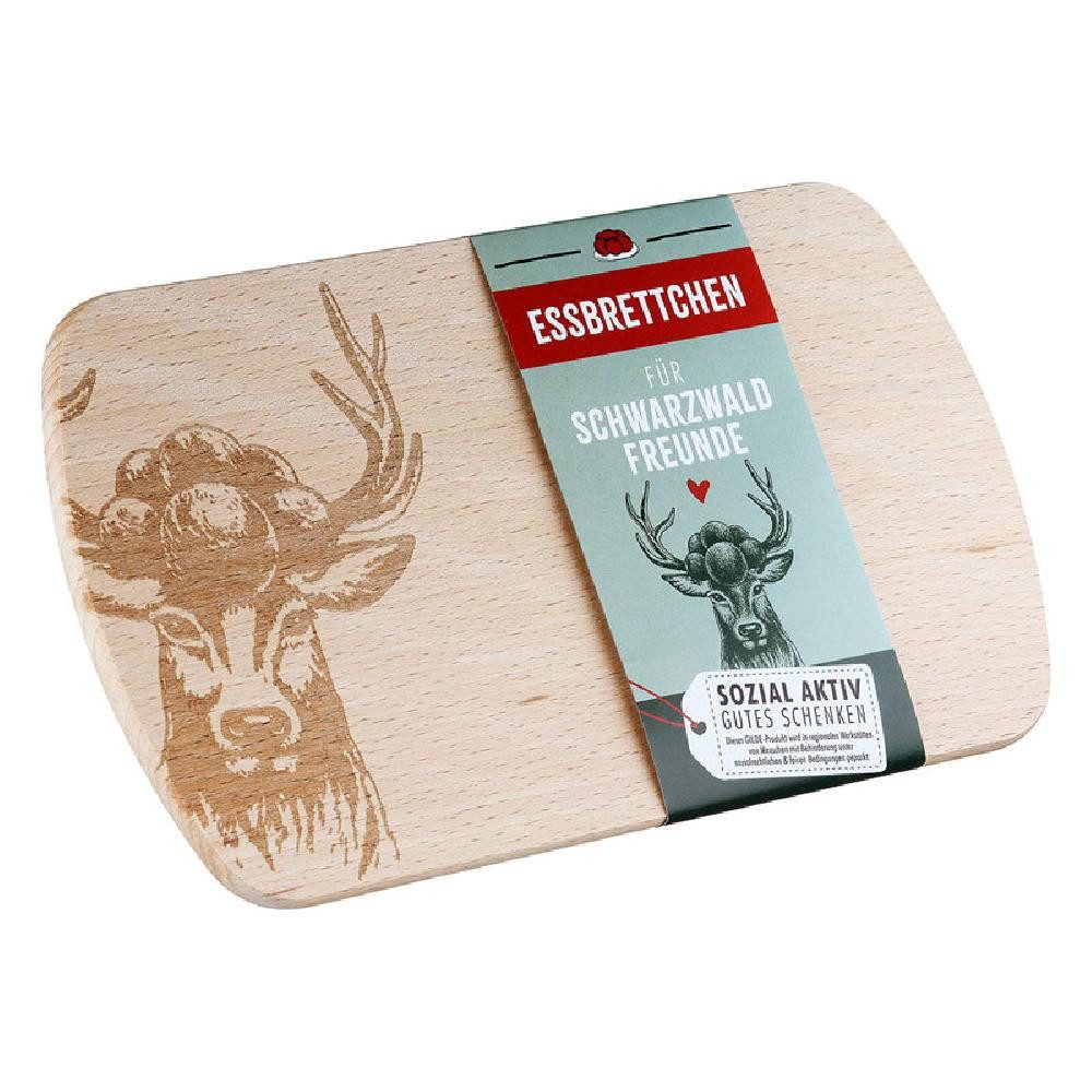 GILDE Schneidebrett Holzbrett Brettchen Hirsch mit Bollenhut