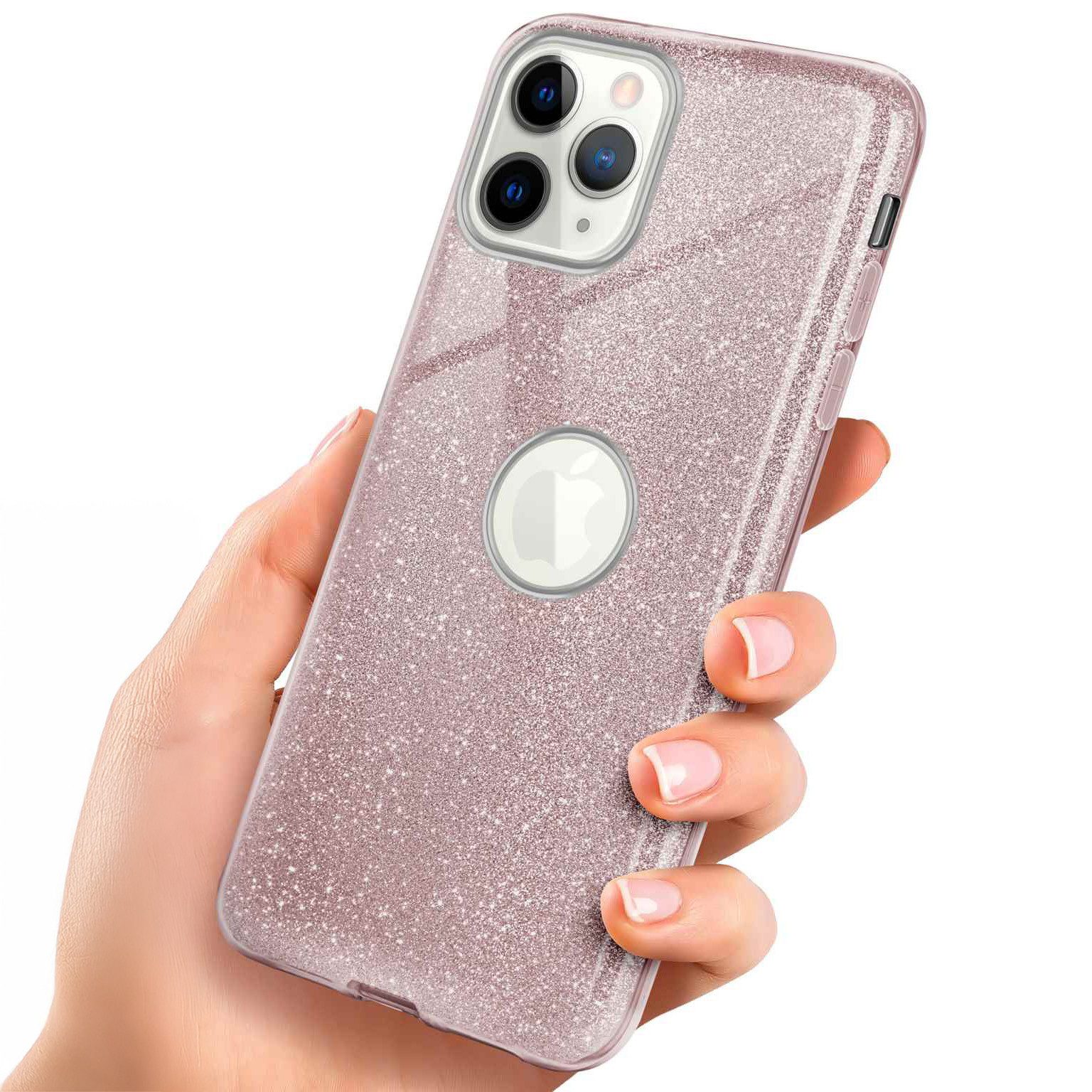 ONEFLOW Handyhülle für iPhone 11 Pro Glitzer Hülle Glitter Case Rosa 5,8 Zoll, Hülle Glitzernd Dünne Schutzhülle mit Kameraschutz Frauen Glitzerhülle