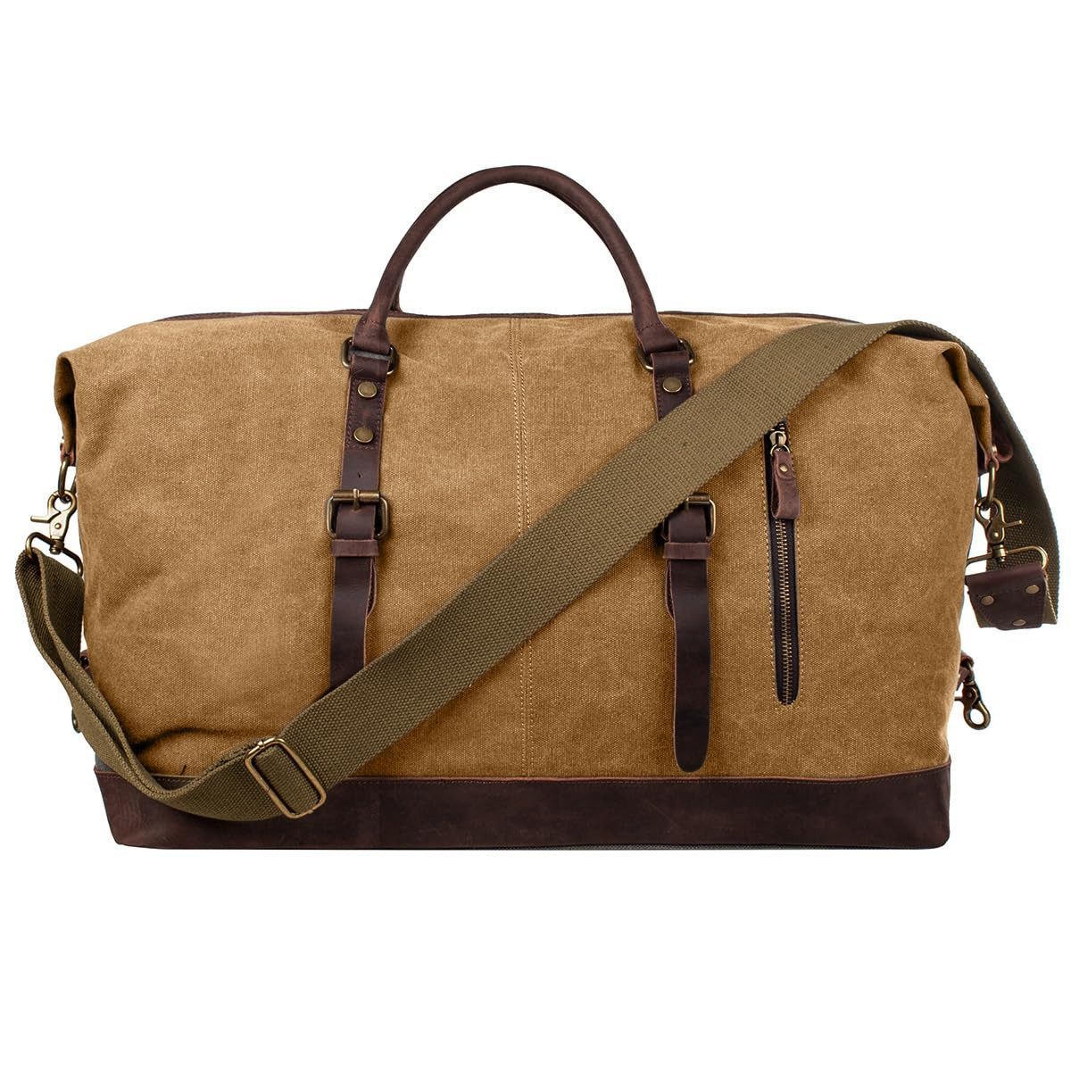 S-ZONE Reisetasche Reisetasche Segeltuch Freizeittasche Weekender Tourbag Gymbag, Große (60 L) Kapazität Reisetasche für den Wochenendausflug für Herren