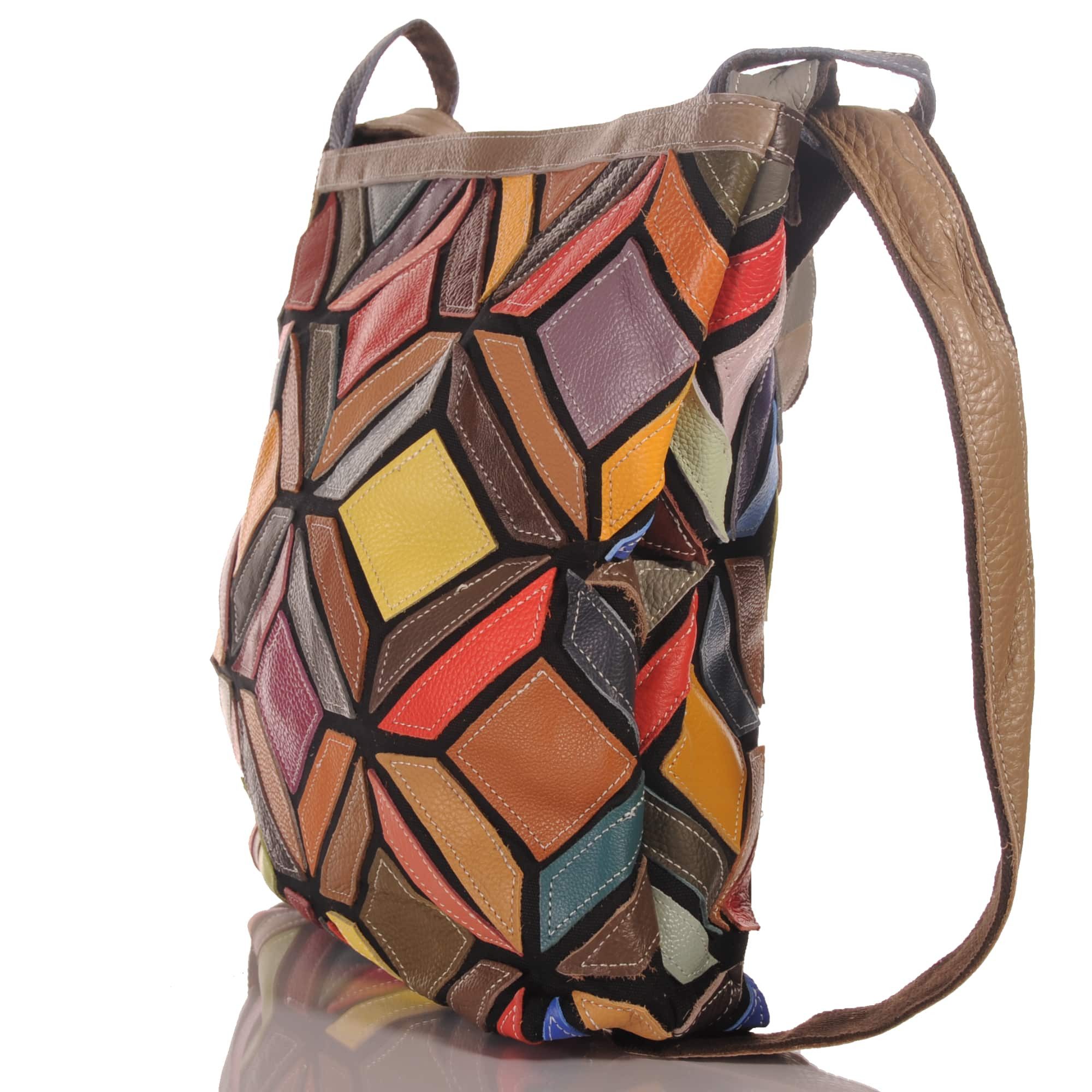 KMISSO Henkeltasche Damen Leder Patchwork Umhängetasche Shopper Schultertasche Rucksack 30 (1-tlg), im eleganten Look