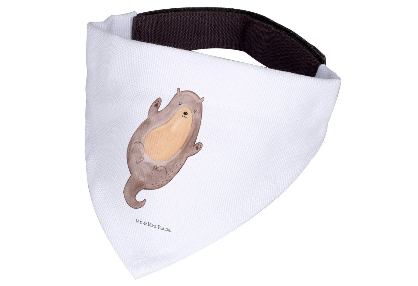 Thumbnail - Mr. & Mrs. Panda Hundefliege Otter Umarmen - Weiß - Geschenk, Halstuch, Otter Seeotter See Otter, Polyester, Einzigartig...