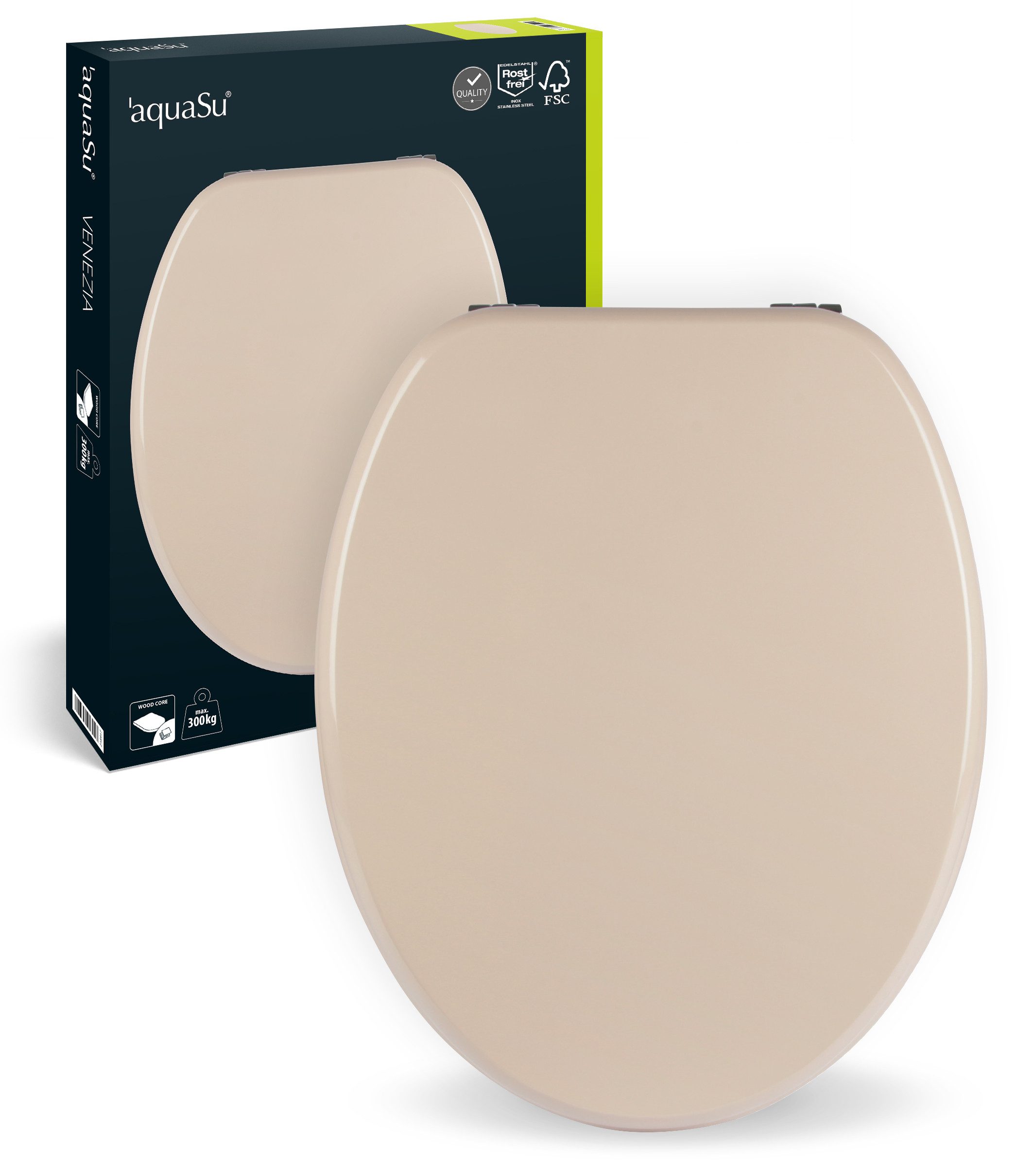 SANITOP WINGENROTH WC-Sitz Venezia, Beige-Bahamabeige, Holzkern, günstig online kaufen