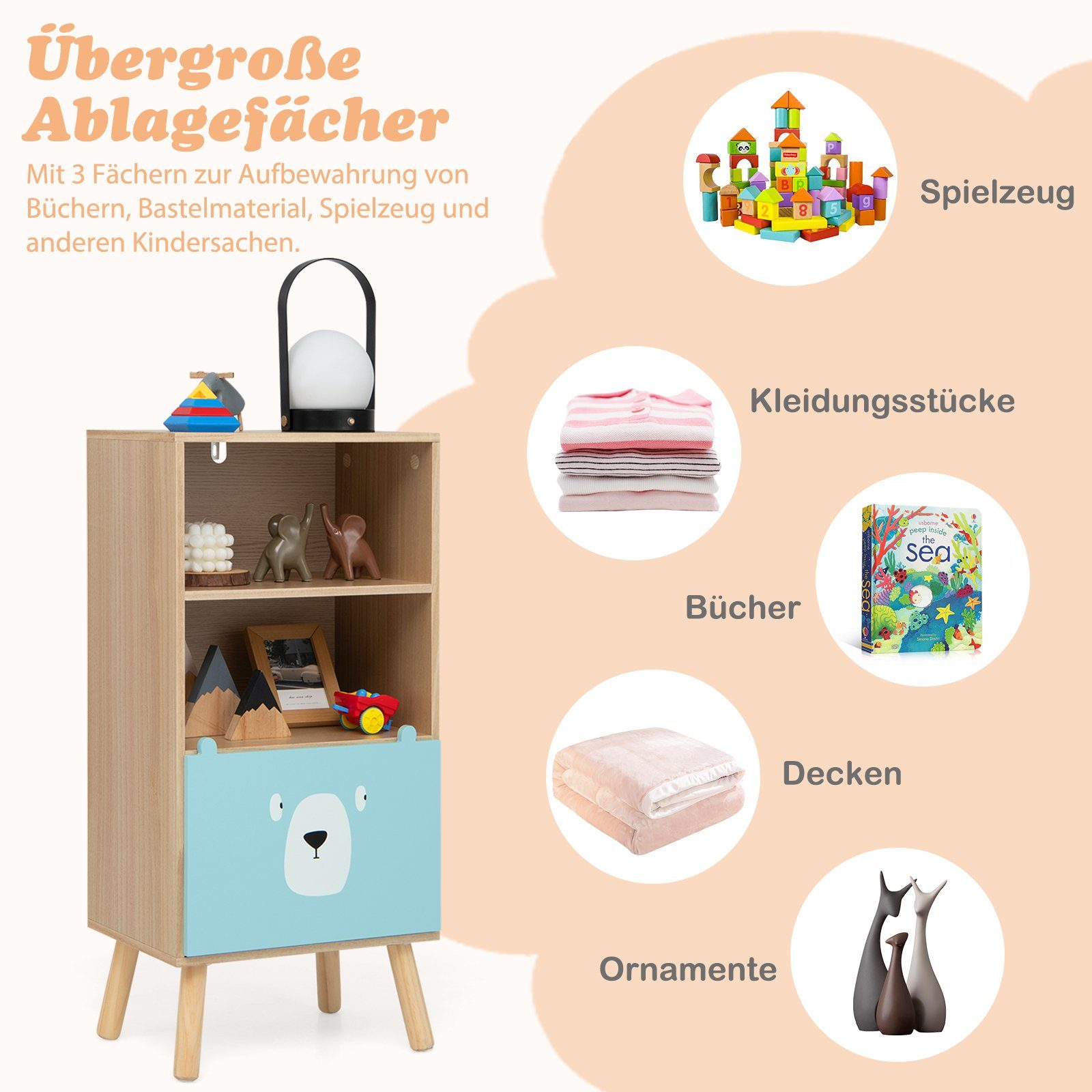 COSTWAY Bücherregal Spielzeugschrank, 40,5 x 29 günstig online kaufen