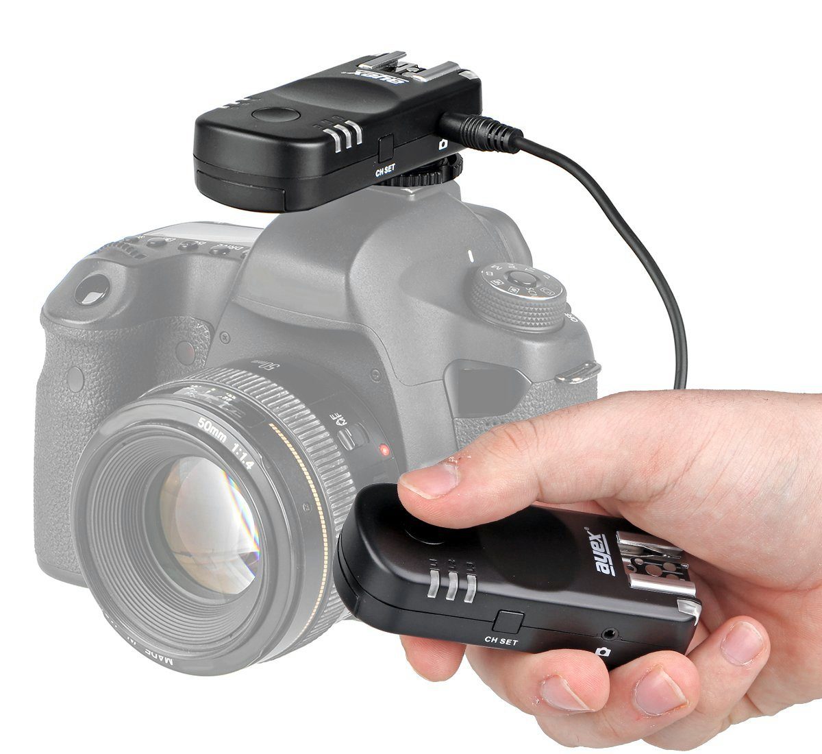 ayex Funkfernsteuerung Funk Blitzauslöser und für 2 Kamera-Fernauslöser Canon + Transceivern