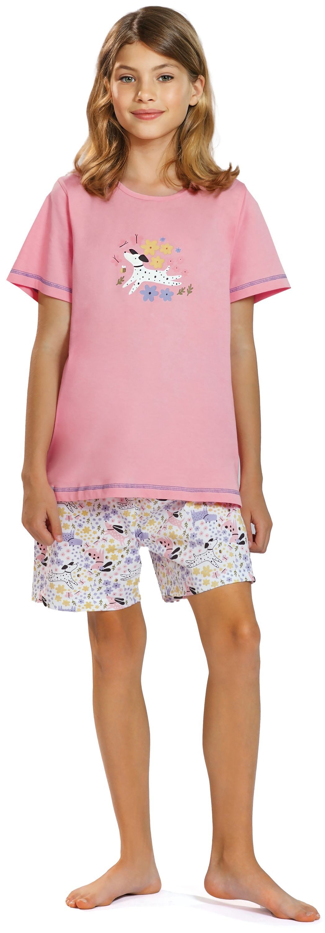 comtessa Schlafanzug Comte Kids (Set, 2 tlg., 2-teilig) Mädchen Pyjama Shorty Kurzarm Baumwolle