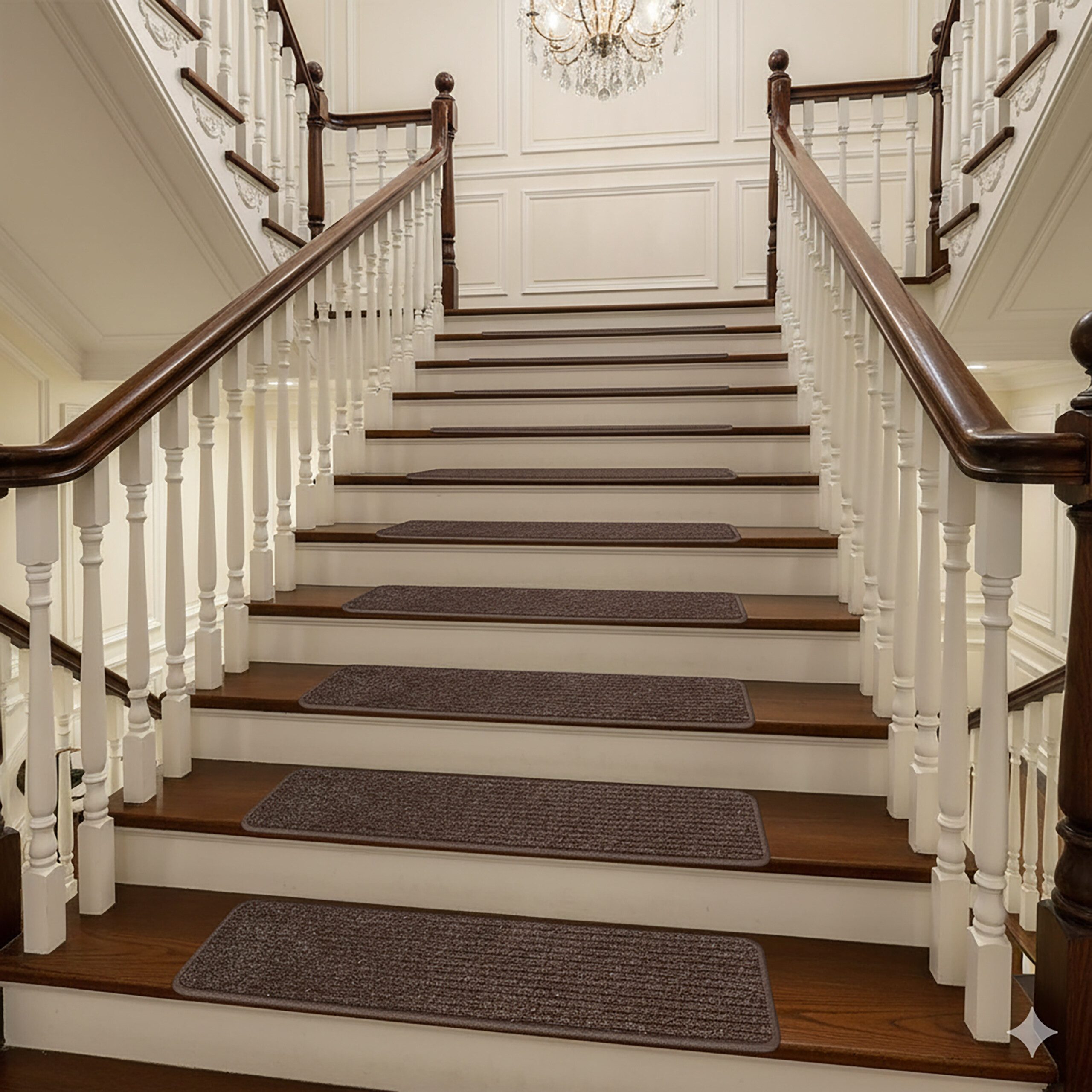 relaxdays Stufenmatte Rechteckige Stufenmatten 16er Set 75x20, Höhe: 7.5 mm, Beige