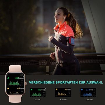 REDOM Damen Herren Fitness Uhr Uhren Tracker Smart Watch Sportuhr Armbanduhr Smartwatch (1,69 Zoll, 300mAh Li-Ionen) IP68 Wasserdicht Armband Fitnessuhr iOS/Android, 1-tlg., Touchscreen, Herzfrequenz Pulsmesser Schrittzähler Schlafmonitor Aktivitätstracker
