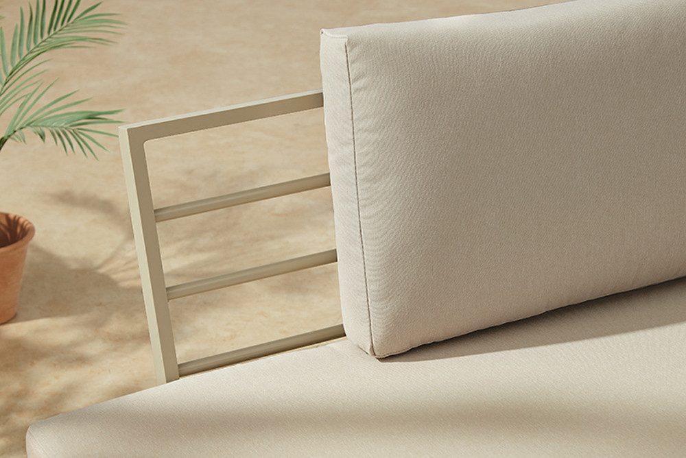 riess-ambiente Loungesofa MODULAR MIAMI 230cm champagner greige - Aluminium, WPC, wetterfest, Einzelartikel 1 Teile, Outdoor-Liege · Balkon/Terrasse/Garten · ve – Bild 5 von 5