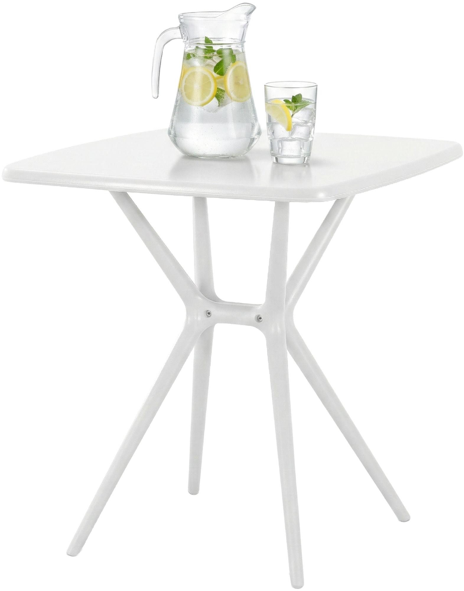 furnicato Beistelltisch Gartentisch Becky 72 x 72 cm weiß (1-St)