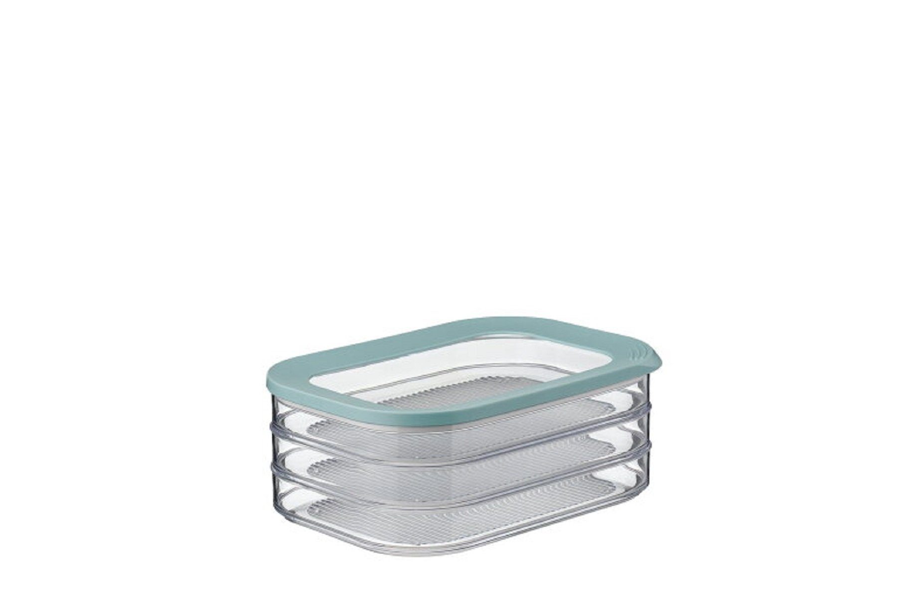 Mepal Vorratsdose Aufschnittdose Modula 3-lagig, ideal für Wurst & Fleisch, 3x550 ml, Styrol-Acrylnitril (SAN), Polyethylen (PE), drei separate Behälter, spülmaschinenfest, Nordic Green