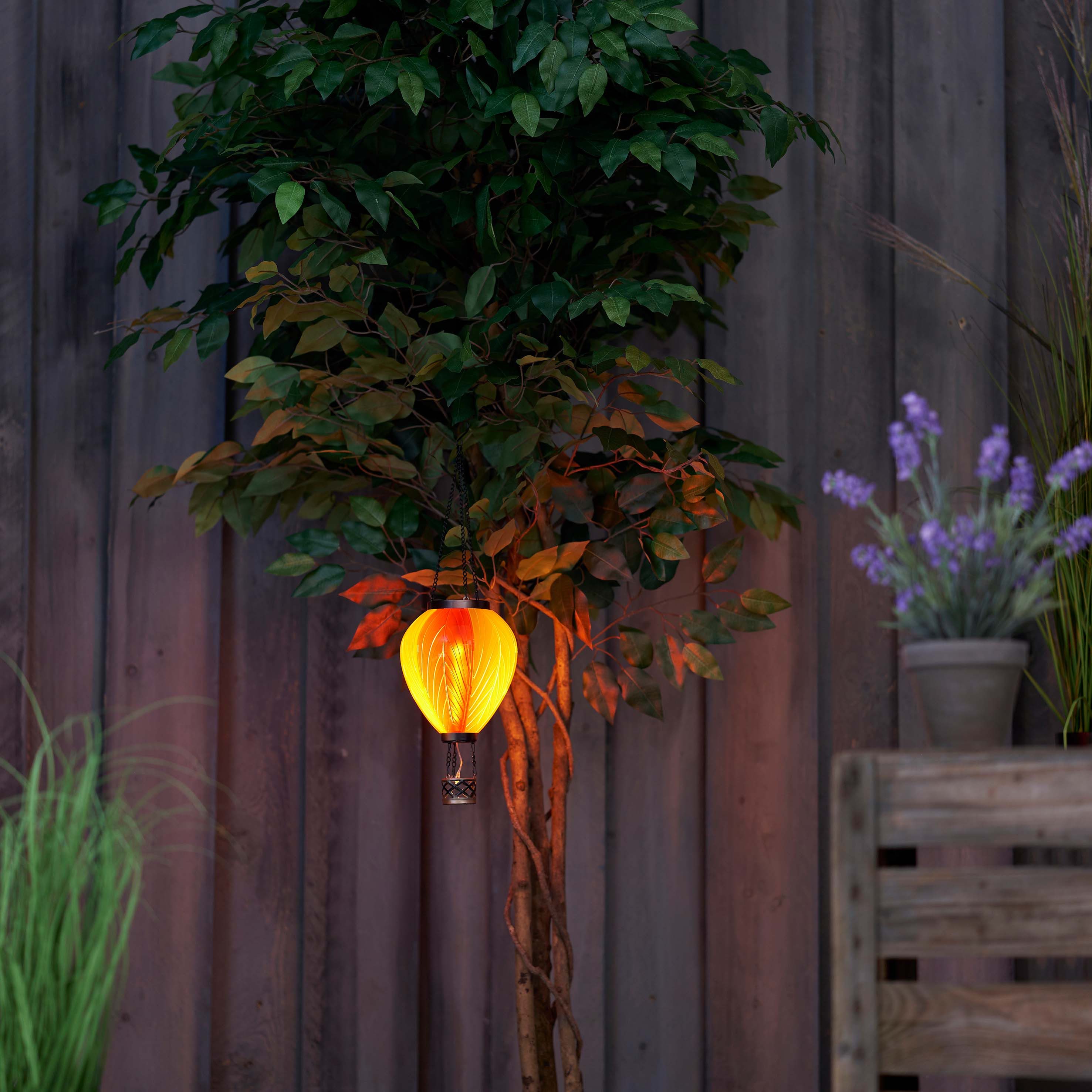 Northpoint LED-Hängeleuchte mit Solarpanel Laterne Heißluftballon Windlicht Garten Deko