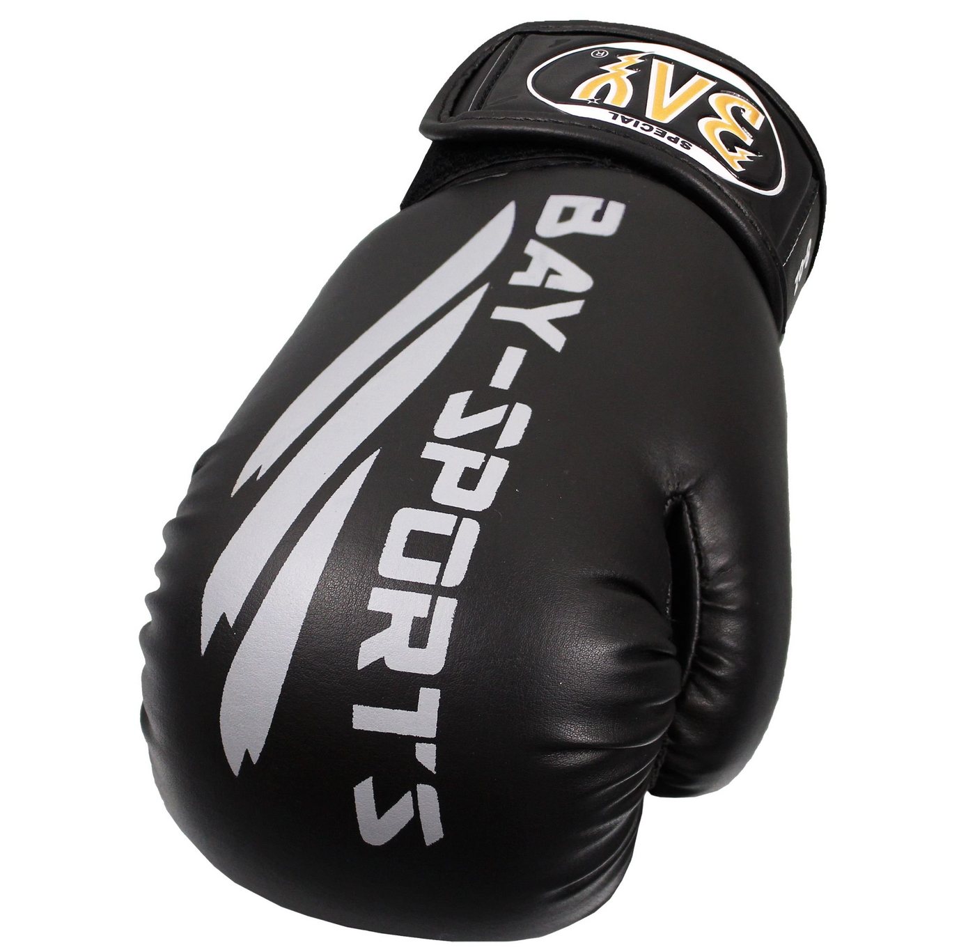 BAY-Sports Boxhandschuhe Black Or Black Box-Handschuhe schwarz Boxen Kickboxen Thai Boxen, Edles, vollständig schwarzes Design, Matt / Glänzend